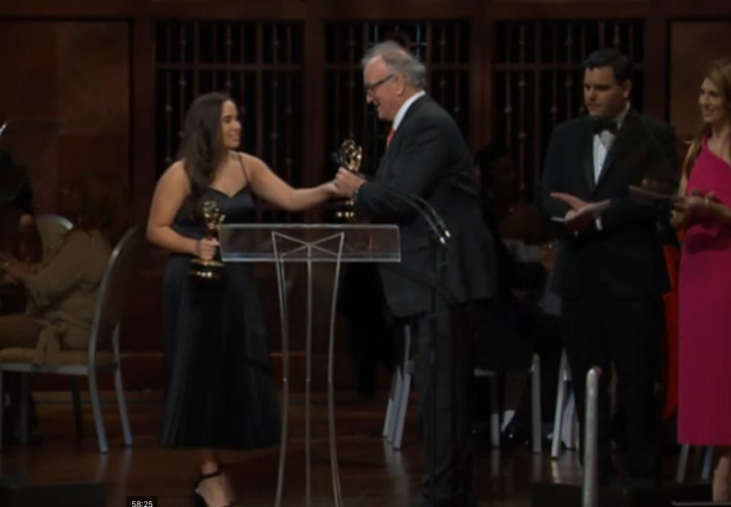 Executive Producer Walt Wolfram receives the Emmy Award for Talking Black in America